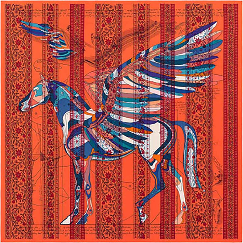 Hermes Women La Maison Des Carres Pegase Dhermes AU Bloc Scarf