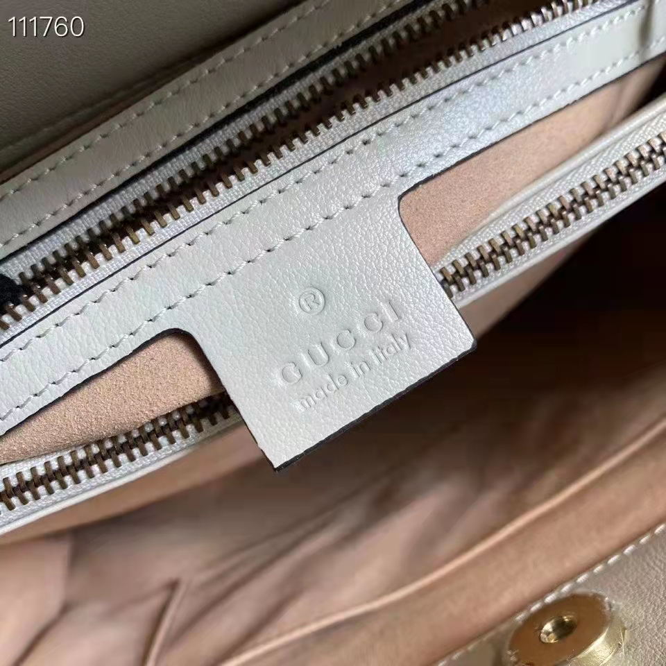 Gucci Women Gucci Diana Medium Tote Bag Double G White Leather Bamboo Handles