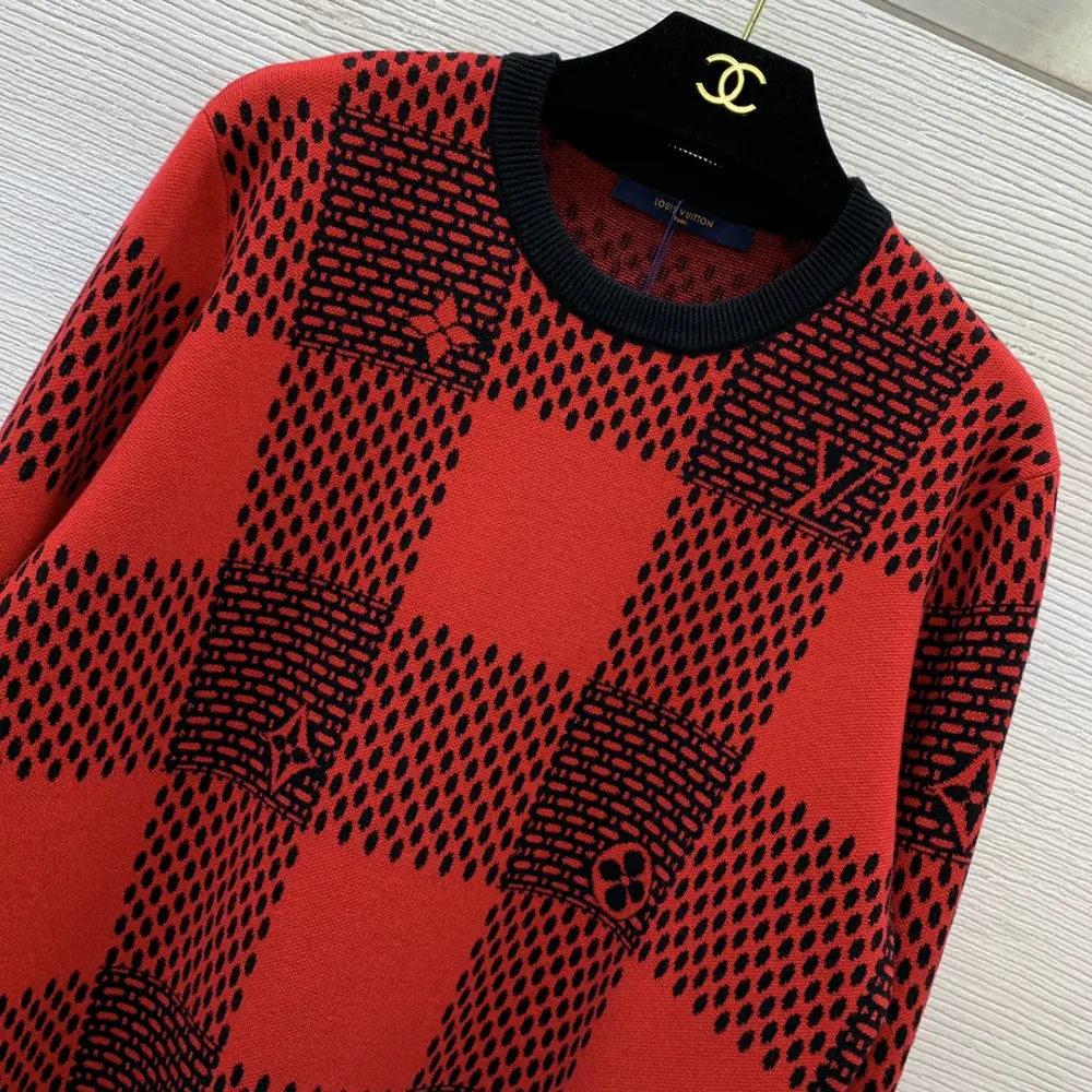 Louis Vuitton Women Damier Wool Crewneck 1AFXKG