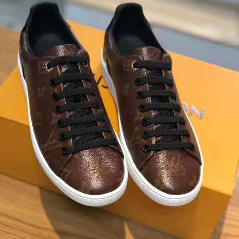 Louis Vuitton LV Women Frontrow Sneaker in Patent Monogram Canvas-Brown