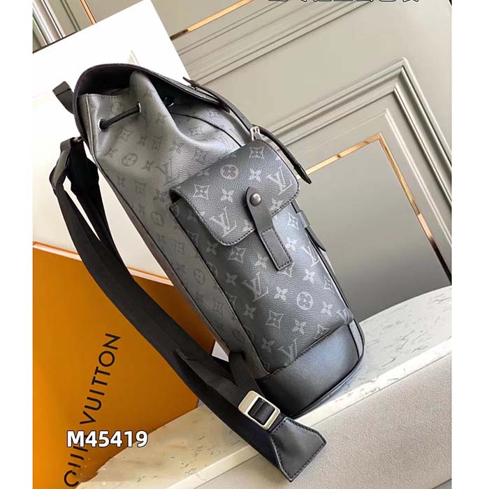 Louis Vuitton LV Unisex Christopher MM Backpack Monogram Eclipse Coated Canvas Reverse