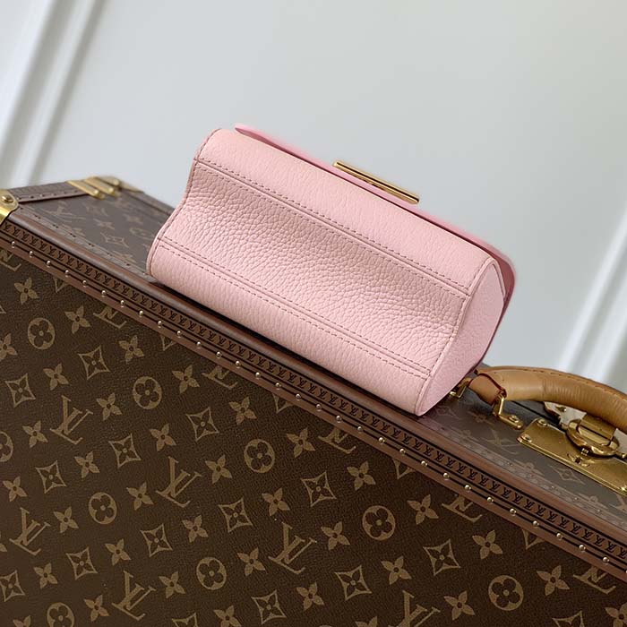 Louis Vuitton LV Women Twist PM Handbag Pink Grained Calfskin Leather