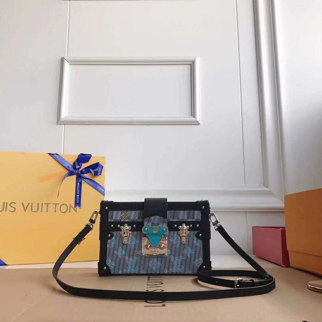 Louis Vuitton LV Women Petite Malle Handbag Monogram LV Pop Print-Blue