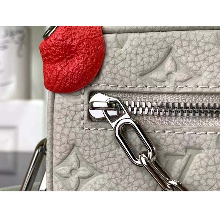 Louis Vuitton LV Unisex Mini Soft Trunk Chalk Taurillon Monogram Embossed Cowhide Leather