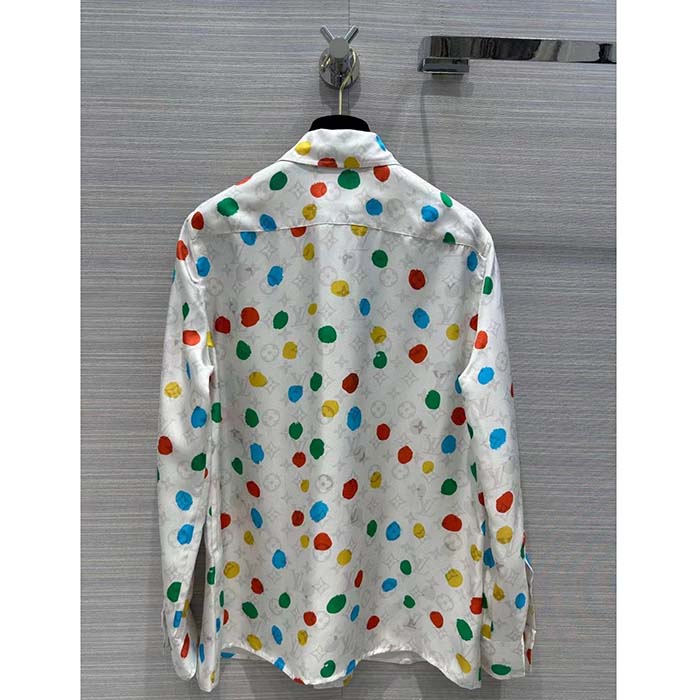 Louis Vuitton Women LV x YK Painted Dots Masculine Shirt Silk White Regular Fit