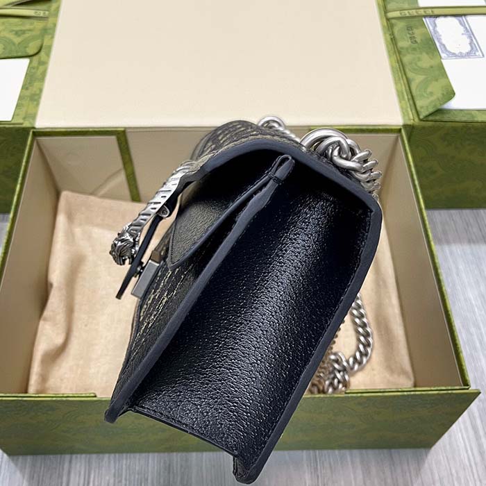 Gucci Women Dionysus GG Small Shoulder Bag Beige Blue Supreme Canvas