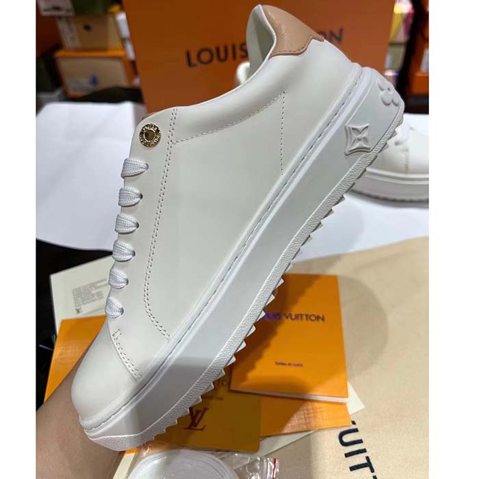 Louis Vuitton Unisex LV Time Out Sneaker Calf Leather Rubber Initials Monogram Flowers