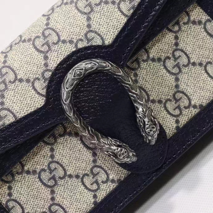 Gucci Unisex Dionysus GG Super Mini Bag Beige Blue GG Supreme Canvas