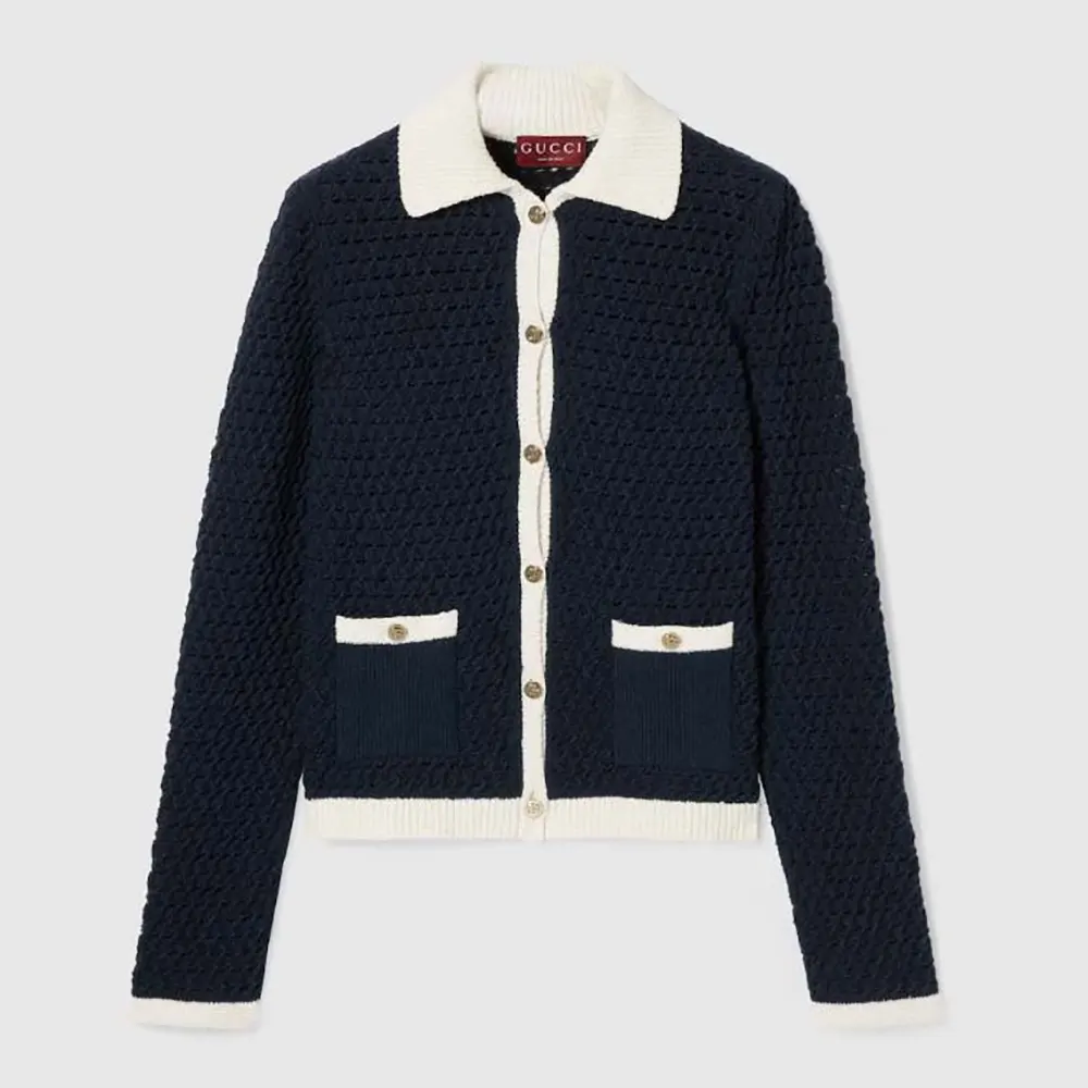 Gucci Women Fine Cotton Crochet Cardigan 836184 XKESV