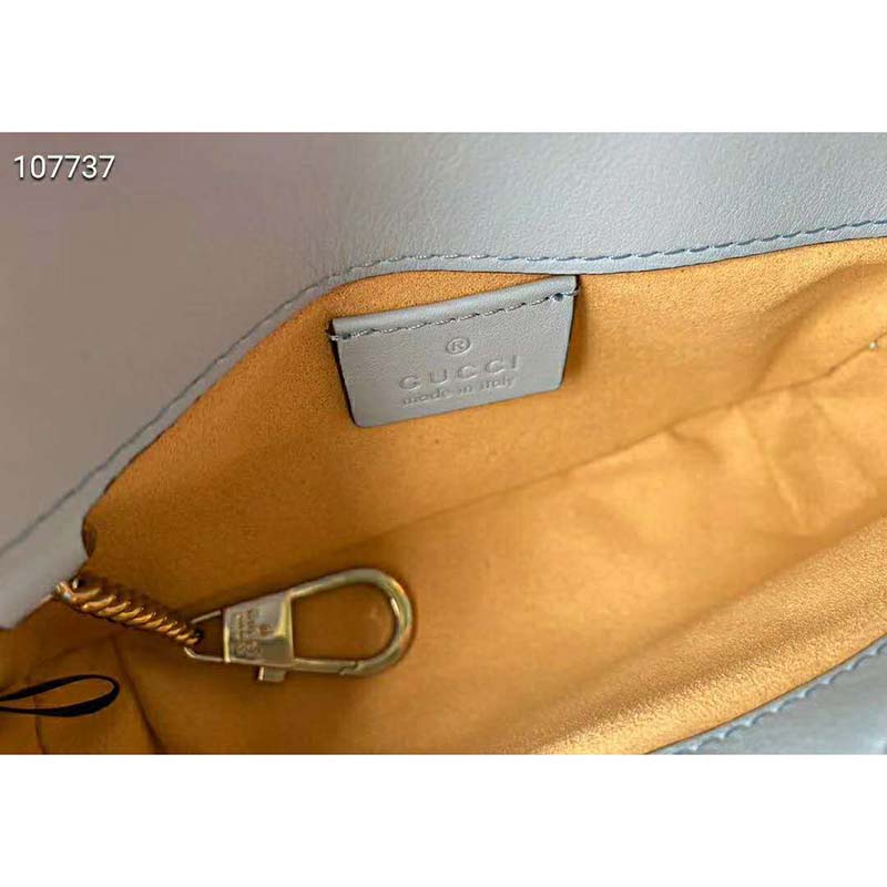 Gucci GG Women GG Marmont Super Mini Bag Blue Matelassé Chevron