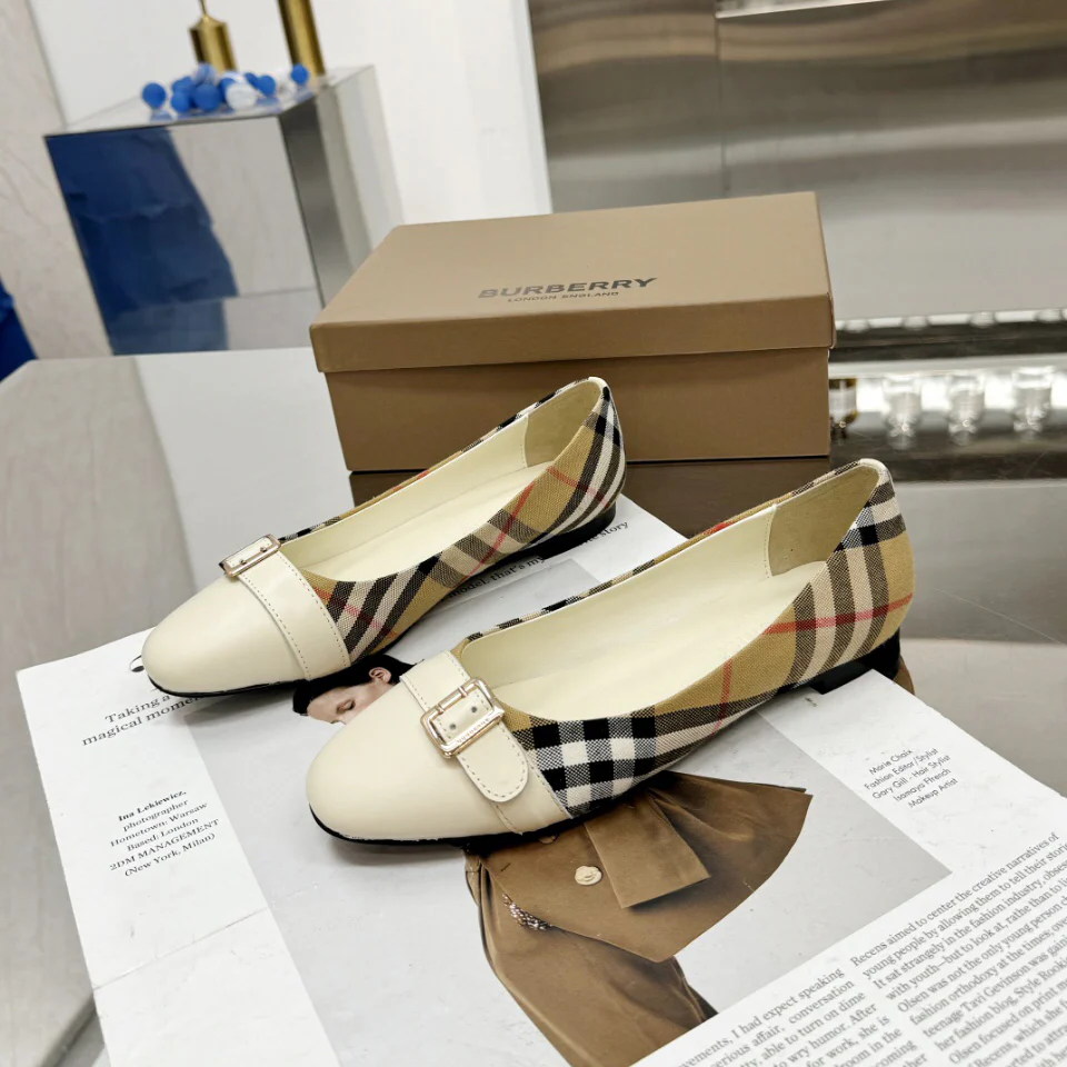 BBR Classic Plaid Flat Shoes Women 1025051619