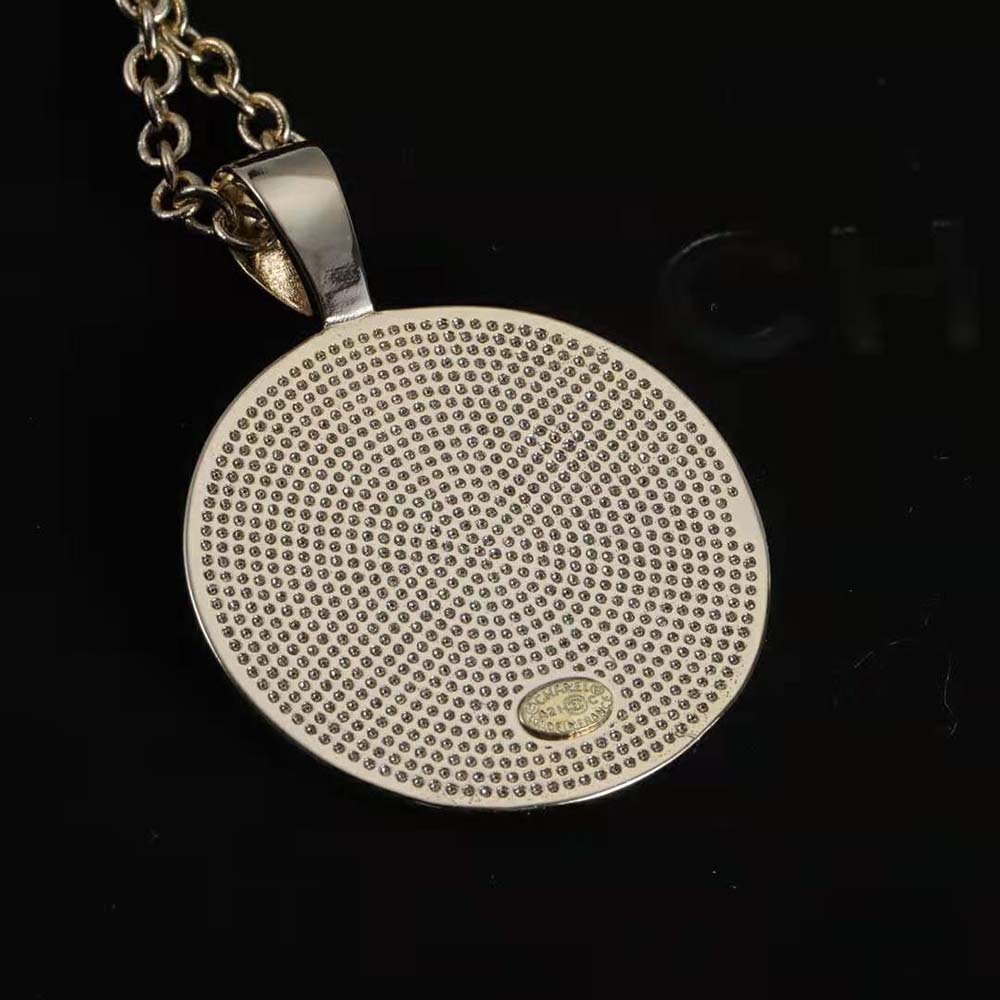 Chanel Women Pendant Necklace in Metal-Black and Pink