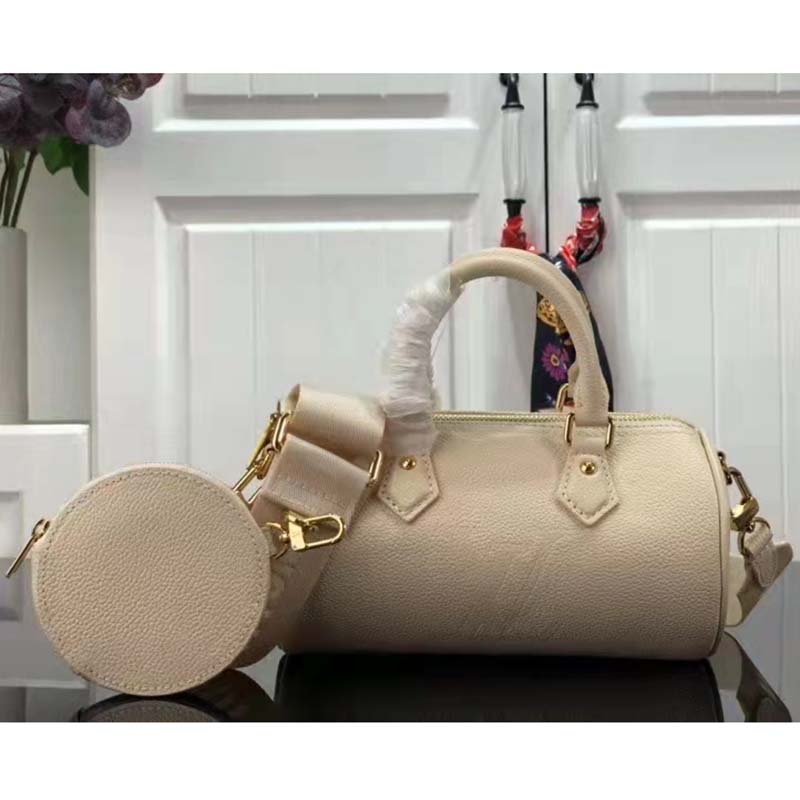 Louis Vuitton Women Papillon BB Bag Crème Beige Embossed Supple Grained Cowhide
