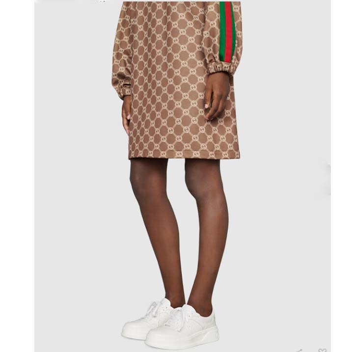 Gucci Unisex GG Embossed Sneaker White Smooth Leather Lace Up Flat