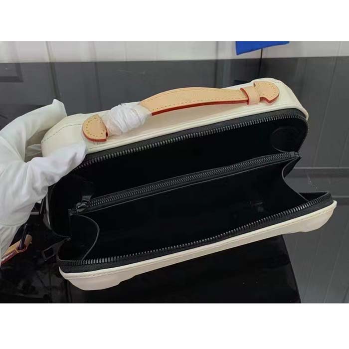 Louis Vuitton LV Unisex Future Trunk White Calf Leather Double Zip Closure