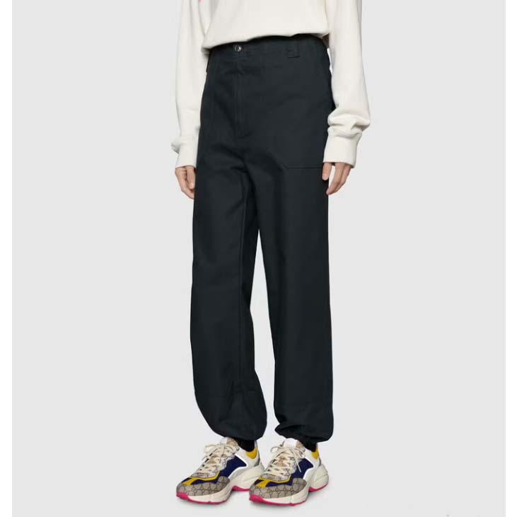 Gucci Unisex Rhyton Sneaker Beige White Blue GG Supreme Canvas Low Heel