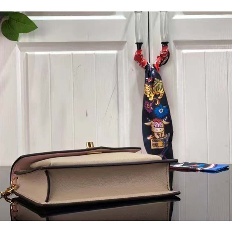 Louis Vuitton LV Women Mylockme Chain Pochette Greige Beige Calf Leather