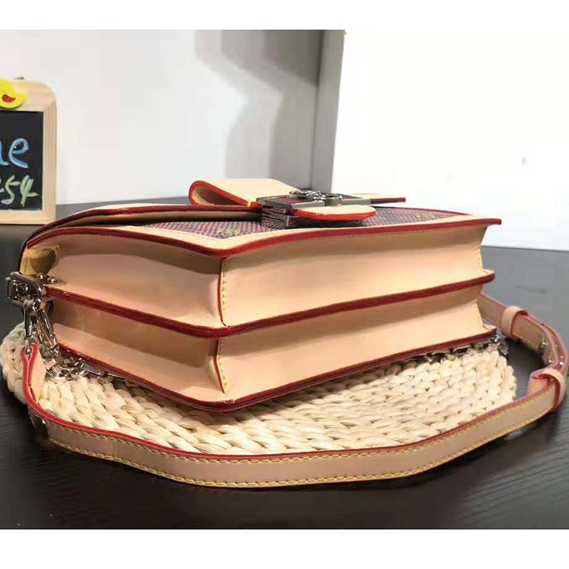 Louis Vuitton LV Women Dauphine MM Handbag in Monogram Canvas-Pink