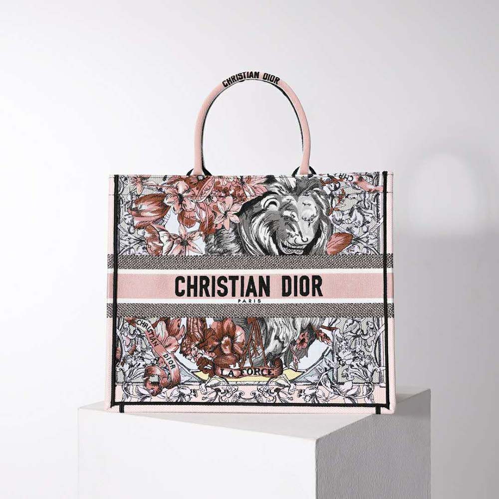 Dior Women Large Dior Book Tote Multicolor La Force Embroidery