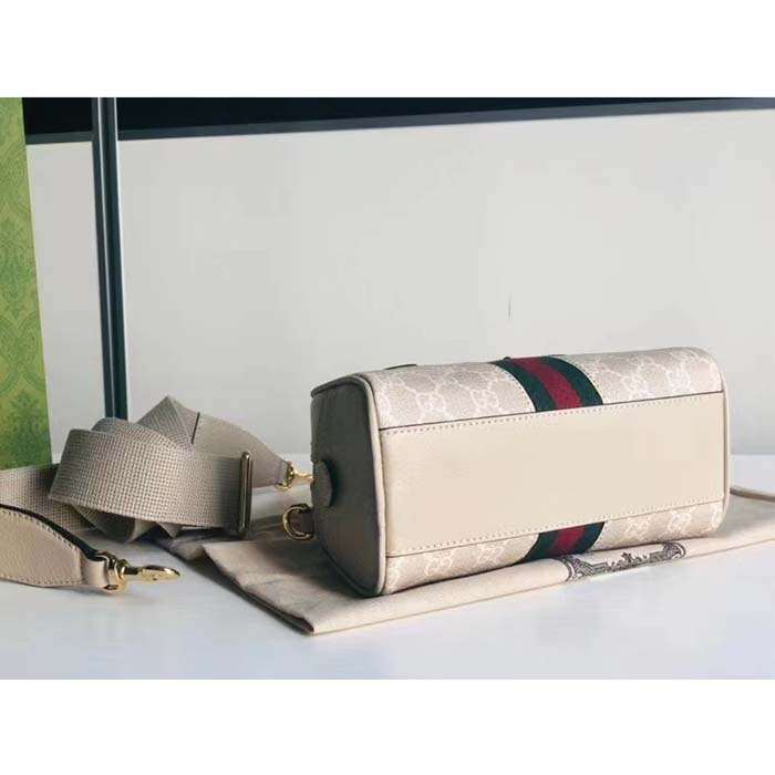 Gucci GG Unisex Ophidia Mini GG Top Handle Bag Beige White Supreme Canvas