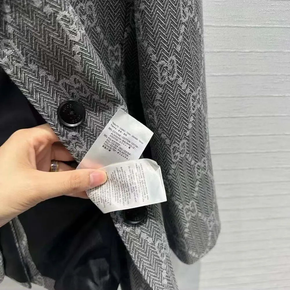 Gucci Men Broken Suits for GG Flannel Jacket-Grey