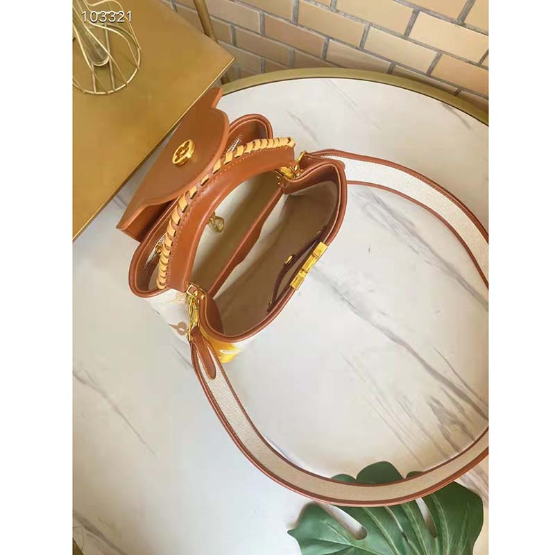 Louis Vuitton LV Women Capucines BB Handbag Yellow Calfskin Canvas