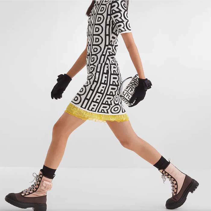 Fendi Women FF Baguette Phone Pouch Two-Tone Leather Fendi Roma Capsule Bag