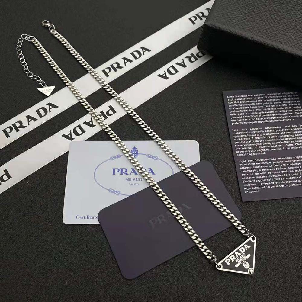 Prada Women Symbole Necklace-Black