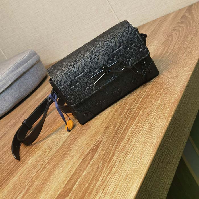 Louis Vuitton LV Unisex Steamer Wearable Wallet Black Embossed Cowhide Leather