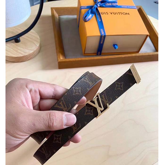 Louis Vuitton Unisex Pretty LV Enamel 30 MM Reversible Belt Monogram Canvas Recto Side