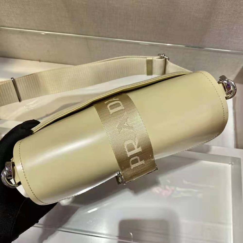 Prada Women Pocket Nylon and Brushed Leather Bag