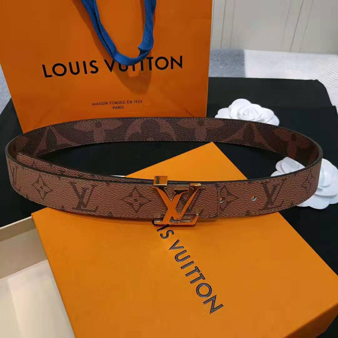 Louis Vuitton LV Unisex LV Iconic 30mm Reversible Belt in Oversized Monogram Reverse Canvas
