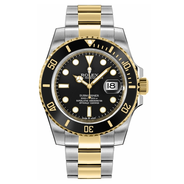 Rolex Submariner Date Two Tone Oyster Bracelet Men's Watch 126613LN