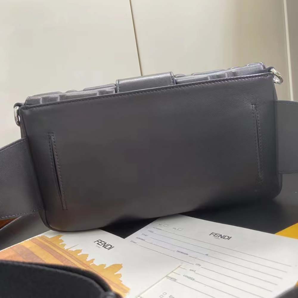 Fendi Men Baguette Black Calf Leather Bag