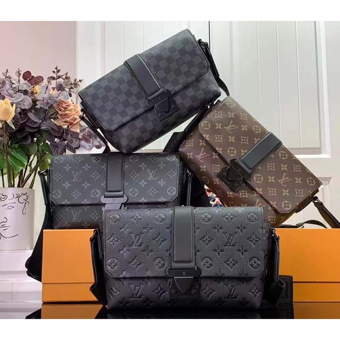 Louis Vuitton LV Unisex S-Cape Messenger Monogram Eclipse Coated Canvas Cowhide Leather