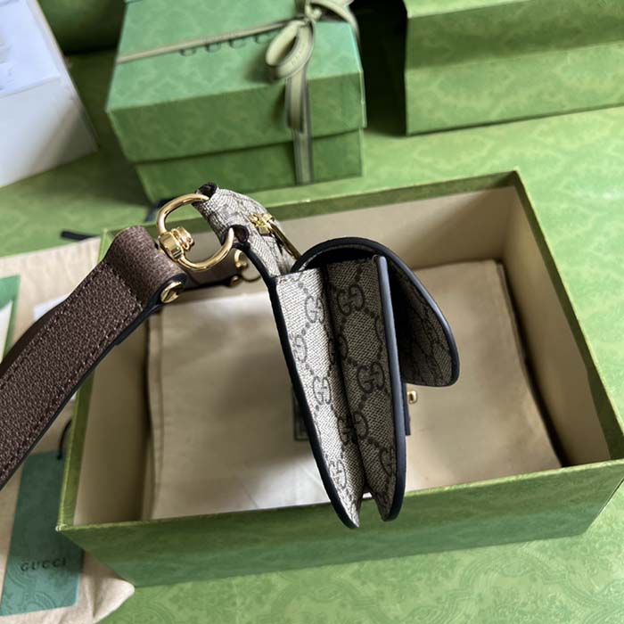 Gucci Unisex Blondie Belt Bag Beige Ebony GG Supreme Canvas Interlocking G
