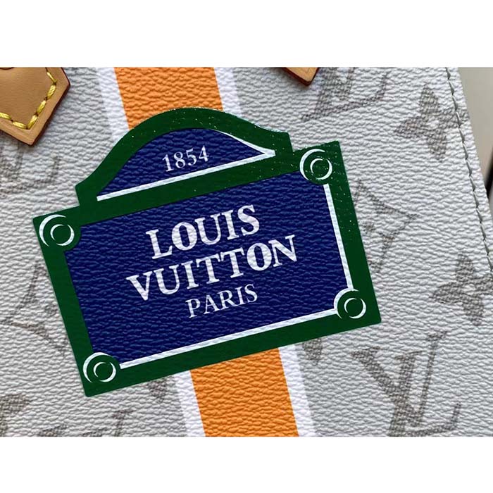 Louis Vuitton LV Unisex Petit Sac Plat Bag Beige Ocher Monopaname Coated Canvas Cowhide Leather