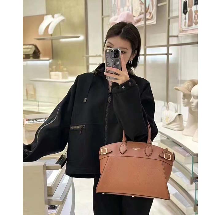 Louis Vuitton LV Women Lock It MM Gold Taurillon Leather Smooth Calfskin Calf Leather