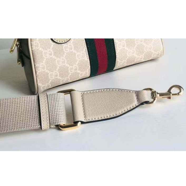 Gucci GG Unisex Ophidia Mini GG Top Handle Bag Beige White Supreme Canvas