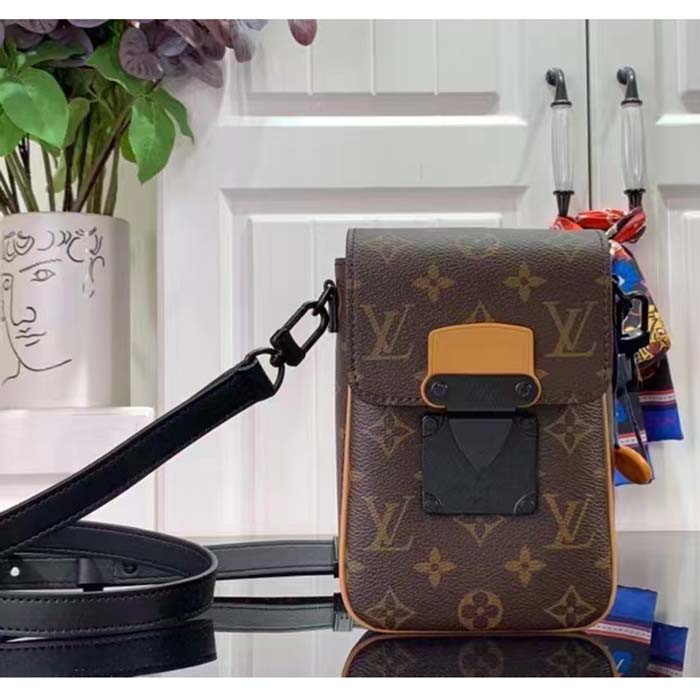 Louis Vuitton LV Unisex S-Lock Vertical Wearable Wallet Radiant Sun Monogram Macassar Coated Canvas