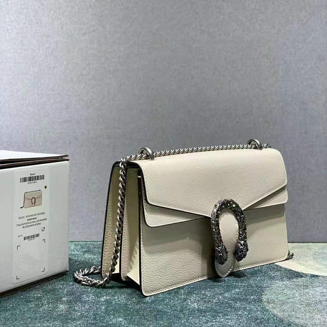 Gucci Women Dionysus Small Shoulder Bag White Leather