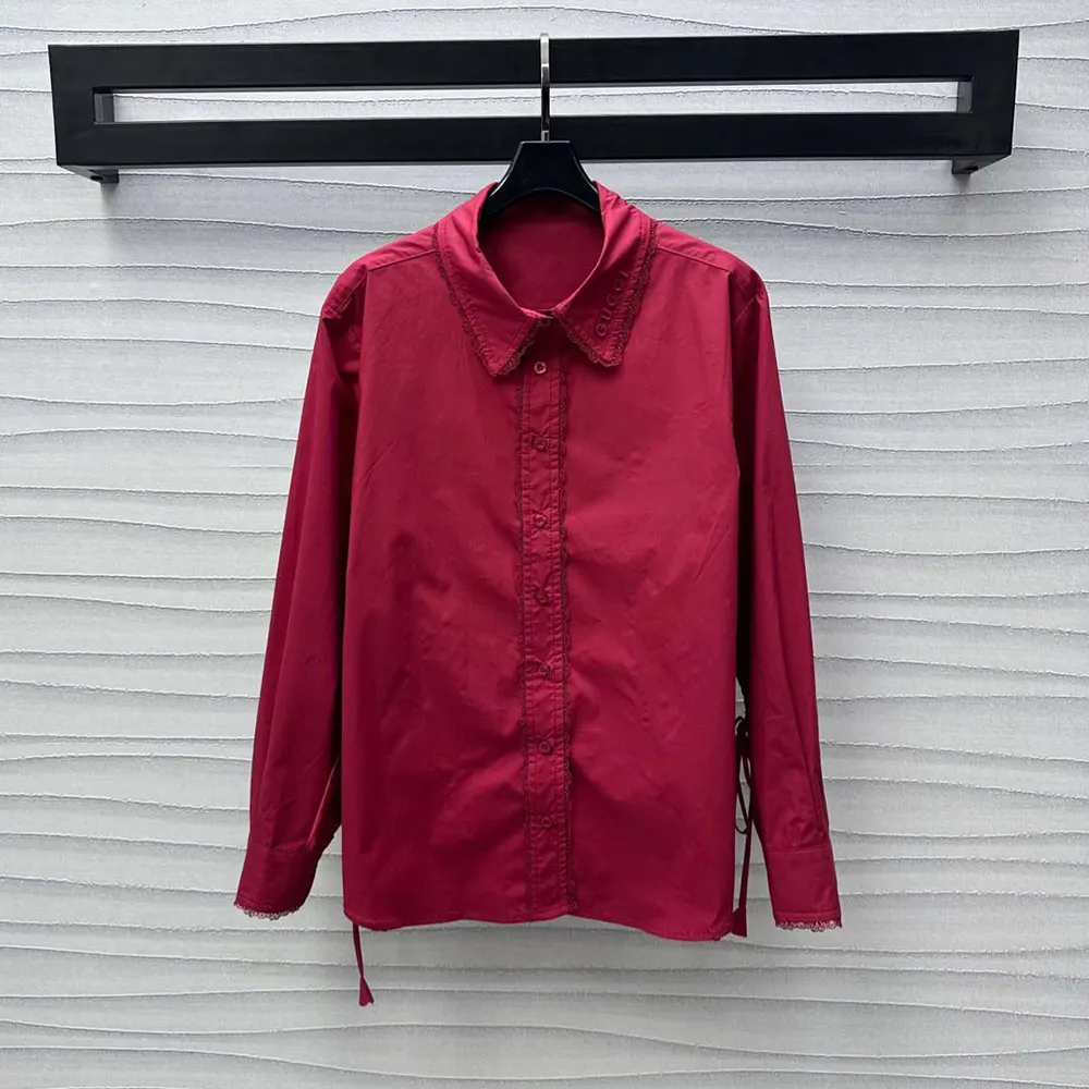 Gucci Women Cotton Poplin Shirt with Tie 830353Z7ADR6052