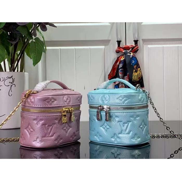 Louis Vuitton LV Women Micro Vanity Pearly Lilac Monogram Empreinte Embossed Supple Grained Cowhide