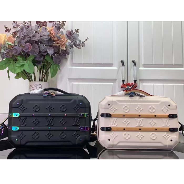 Louis Vuitton LV Unisex Future Trunk Black Calf Leather Double Zip Closure