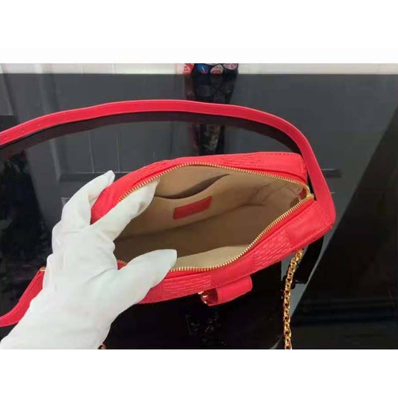 Louis Vuitton LV Unisex Troca PM Handbag Pink Damier Quilt Lambskin Calfskin