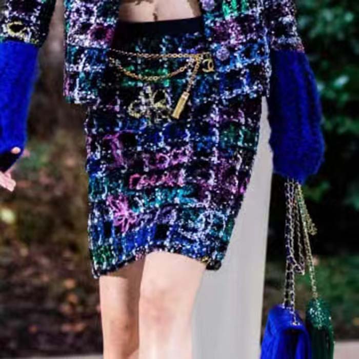 Chanel Women CC Chain Belt Metal Gold Tone Ruthenium