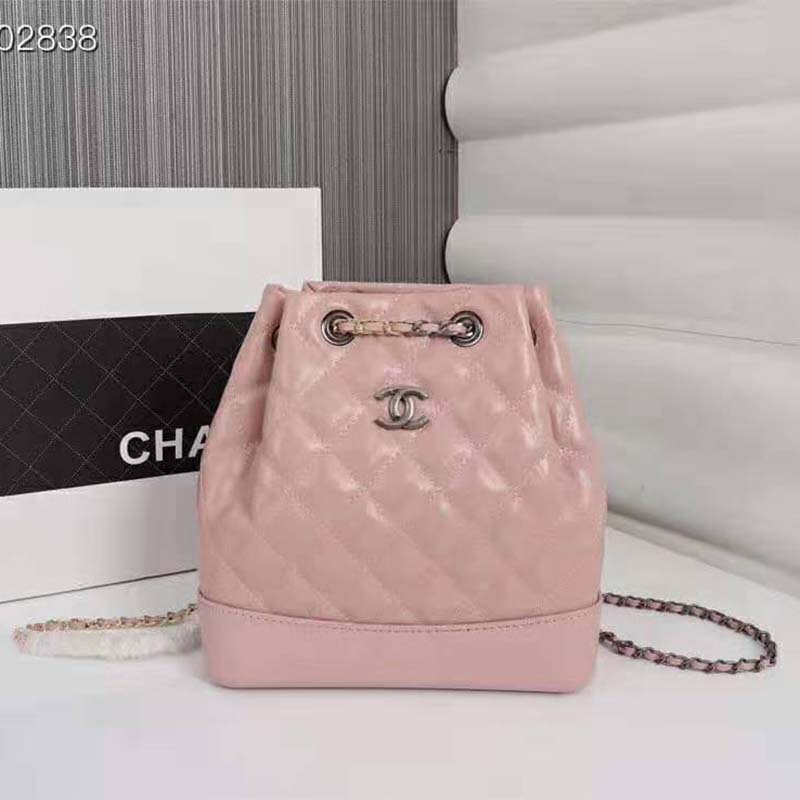 Chanel Women Chanel’s Gabrielle Small Hobo Bag in Aged Smooth Calfskin-Pink