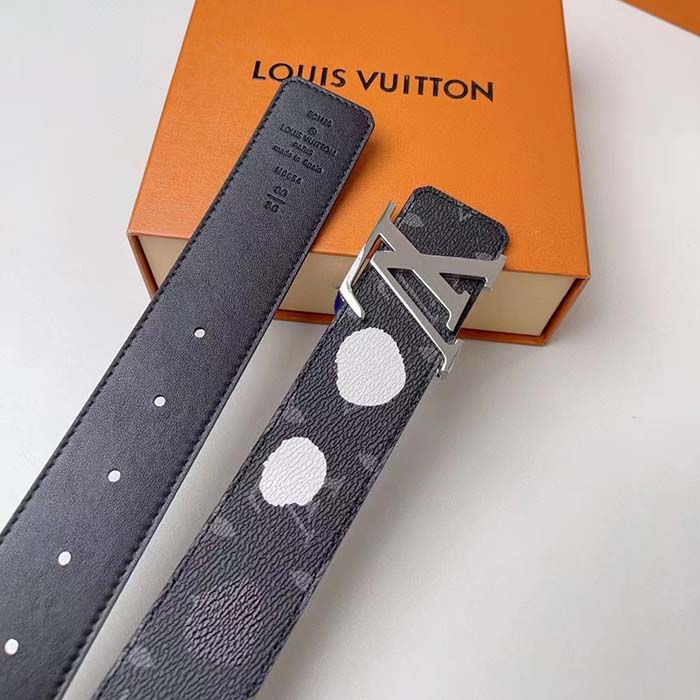 Louis Vuitton Unisex LV X YK Initiales 40MM Reversible Belt Monogram Eclipse Canvas Recto