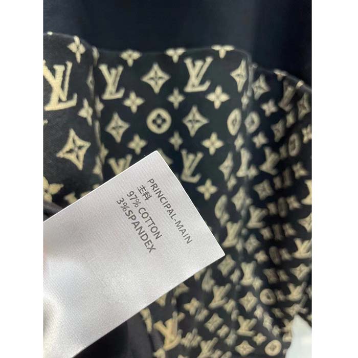 Louis Vuitton LV Men LV Monogram Jacquard Knit Jacket Silk Polyamide Elastane Black Brown