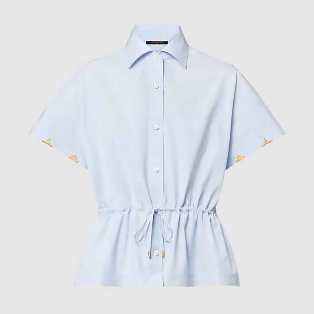 Louis Vuitton Women Drawstring Waist Cotton Poplin Shirt 1AGQMO